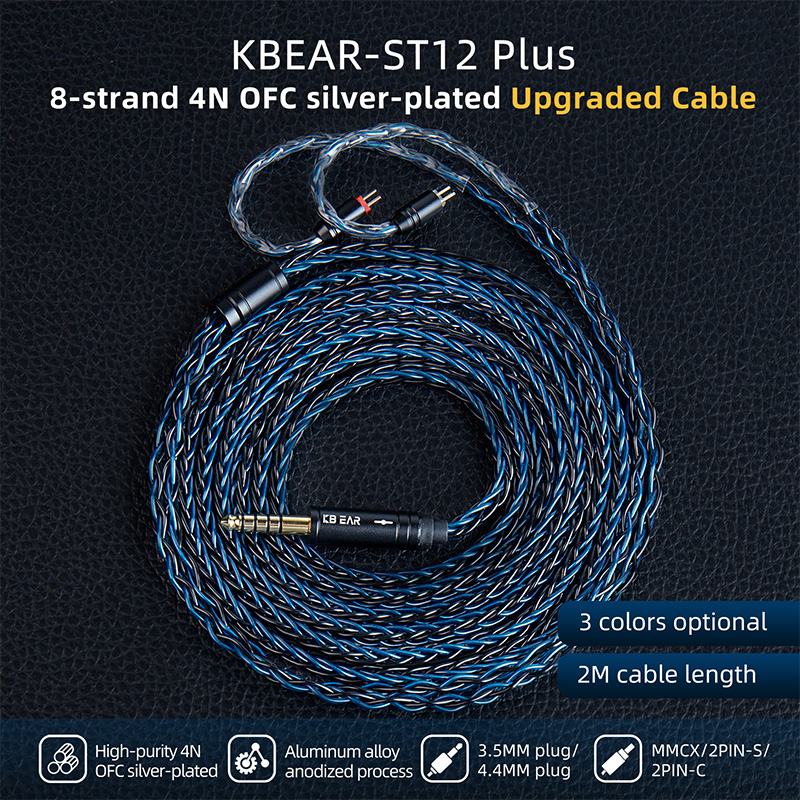 Balanced Headphone Cable 4.4Mm Mmcx - Кабель KBEAR ST12 Plus IEM, 8