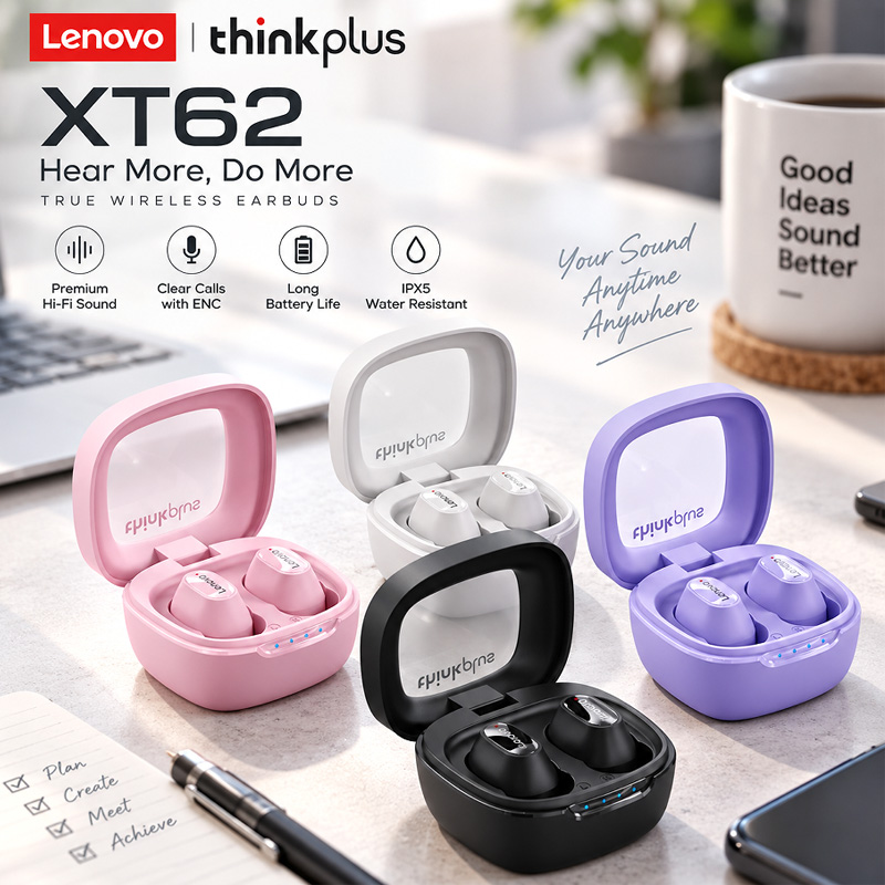 Active Noise Cancelling Headphones Over Ear - Горячие беспроводные наушники Lenovo XT62 Bluetooth
