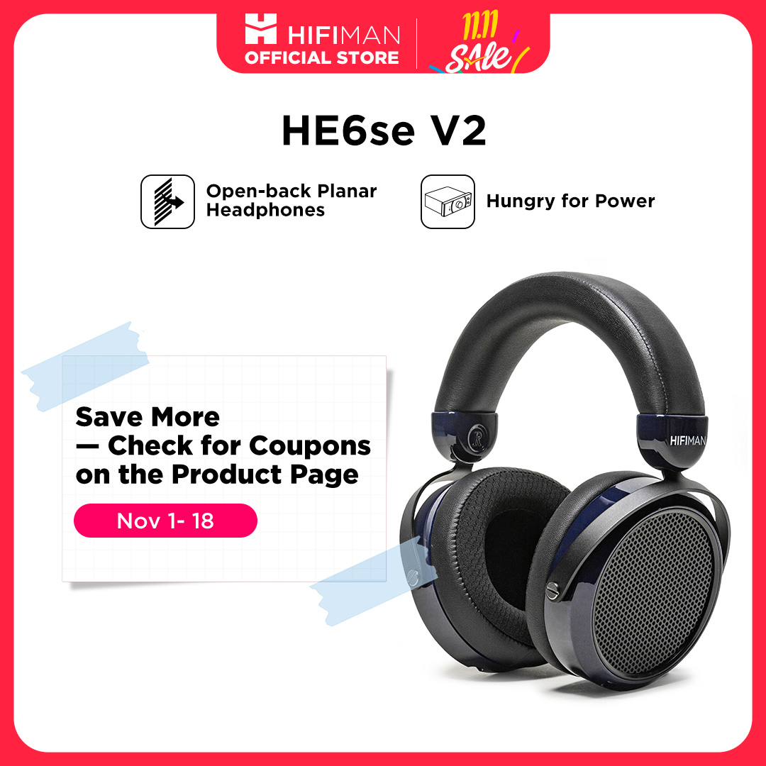 Audiophile Open Back Planar Headphones - HIFIMAN HE6se Полноразмерные накладные магнитные аудиофильские