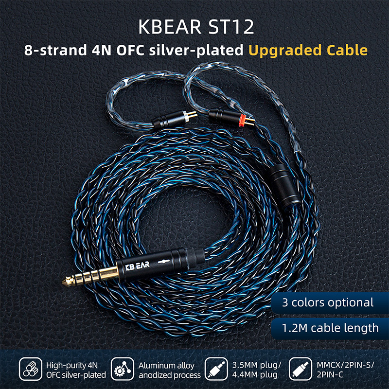 Balanced Headphone Cable 4.4Mm Mmcx - KBEAR ST12 8-ядерный посеребренный обновленный кабель