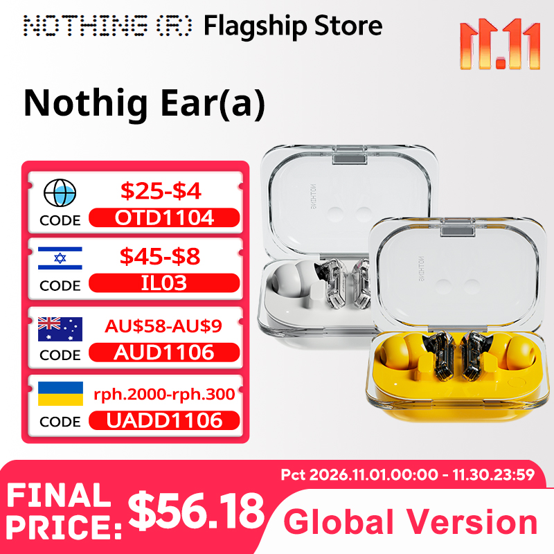 Active Noise Cancelling Headphones Over Ear - Глобальная версия Nothing Ear (a) Bluetooth-наушники