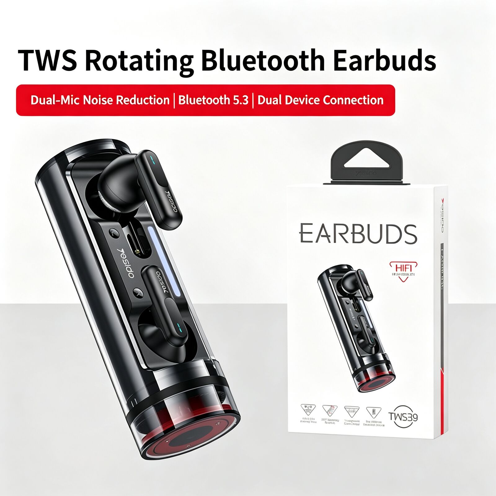 Noise Cancelling Earbuds Tws Transparency - Беспроводные Bluetooth-наушники TWS с поворотным прозрачным