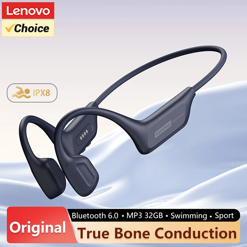 Bone Conduction Headphones Swimming Ip68 - Lenovo S106, водонепроницаемые наушники с костной