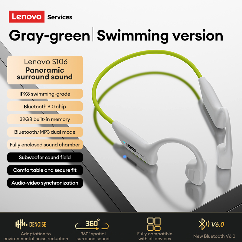 Наушники Choice Lenovo S106 с  – обзор и цена Bone Conduction Headphones Swimming Ip68