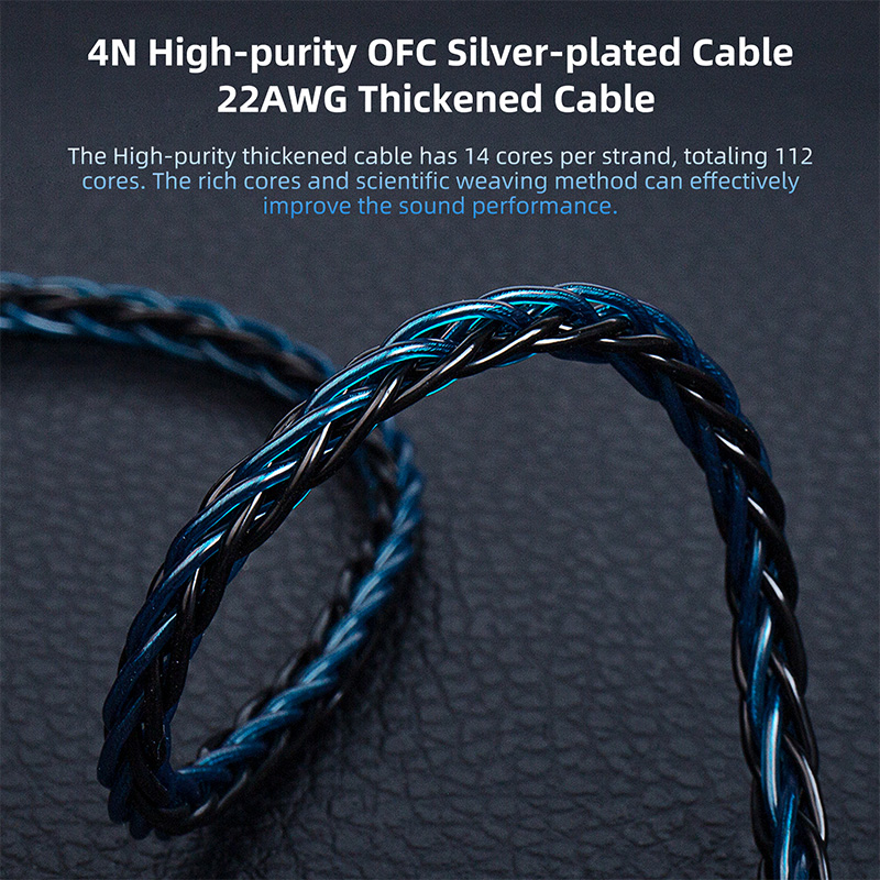 Кабель KBEAR ST12 Plus IEM, 8  – обзор и цена Balanced Headphone Cable 4.4Mm Mmcx