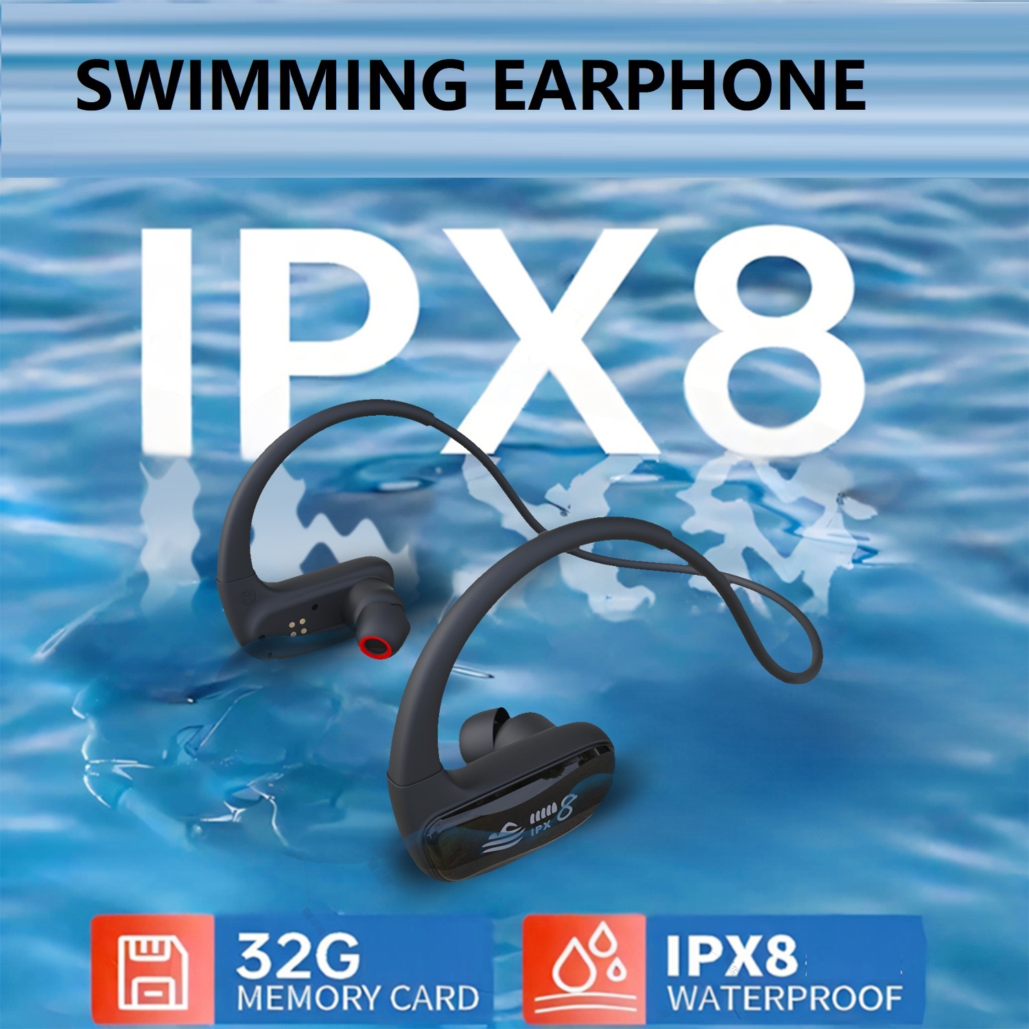 Наушники для плавания 16/32 ГБ – обзор и цена Bone Conduction Headphones Swimming Ip68